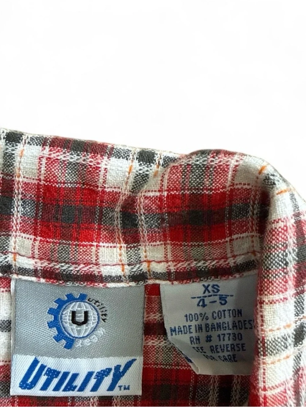 Kids Utility Cotton Plaid Button-Up Shirt